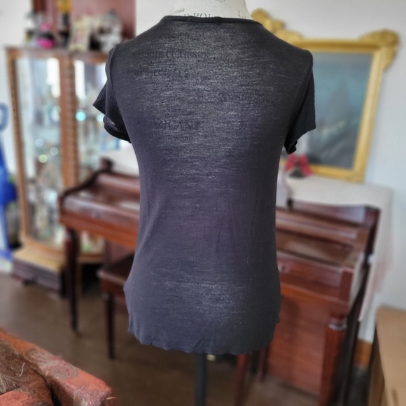 Black lace up Top - Picture 2 of 3